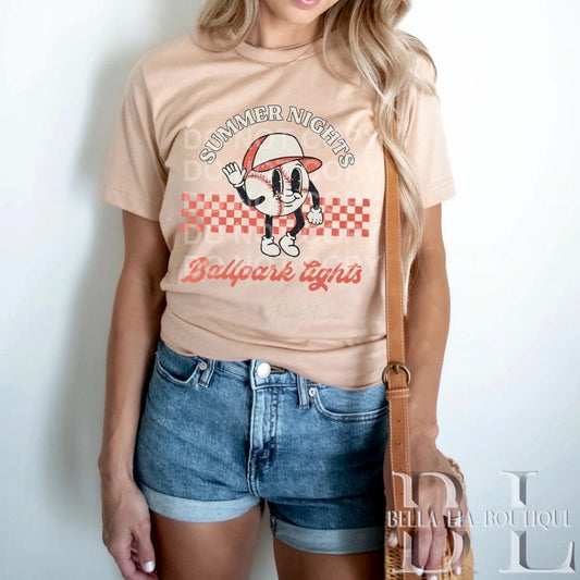 Summer Nights & Ballpark Lights Graphic Tee or Sweatshirt - Bella Lia Boutique