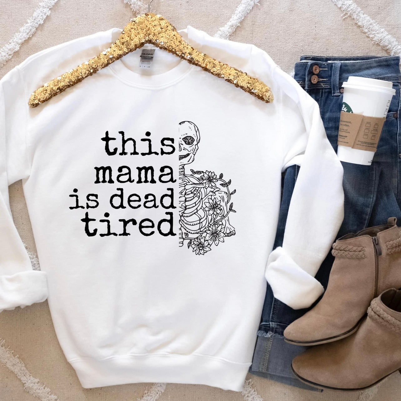This Mama is Tired Graphic Tee or Sweatshirt - Bella Lia Boutique