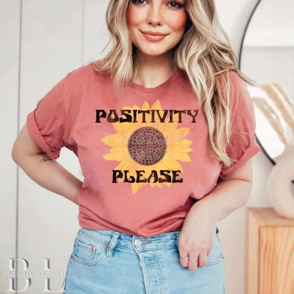 Positivity Please Graphic Tee or Sweatshirt - Bella Lia Boutique