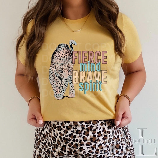 Fierce Mind Brave Spirit Graphic Tee or Sweatshirt - Bella Lia Boutique