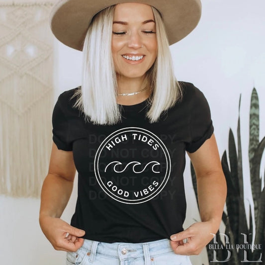 High Tides & Good Vibes Graphic Tee or Sweatshirt - Bella Lia Boutique