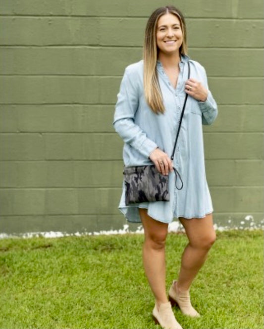 Black Camo Hayley Purse - Bella Lia Boutique