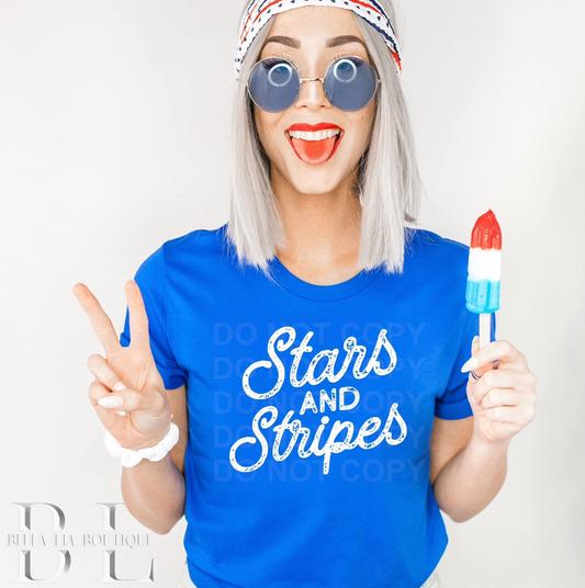 Stars and Stripes Graphic Tee or Sweatshirt - Bella Lia Boutique
