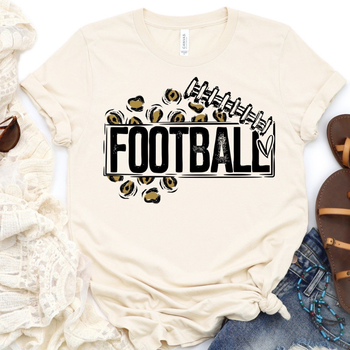 Leopard Football Adult Unisex Shirt - Bella Lia Boutique