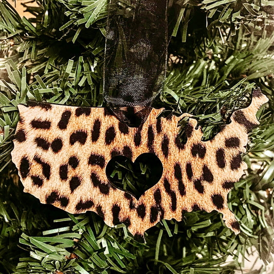 Leopard USA Ornament - Bella Lia Boutique