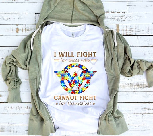 I Will Fight Autism Awareness Adult Unisex Shirt - Bella Lia Boutique