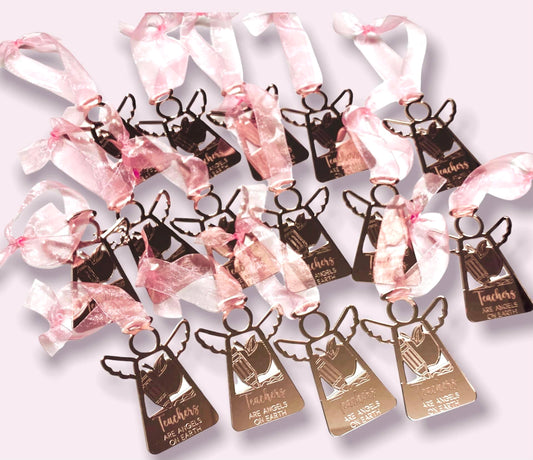 Rose Gold Mirrored Teacher Ornament - Bella Lia Boutique