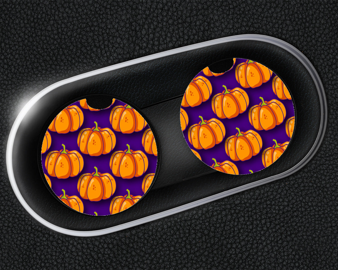 Purple Pumpkins Fall Car Coasters - Bella Lia Boutique