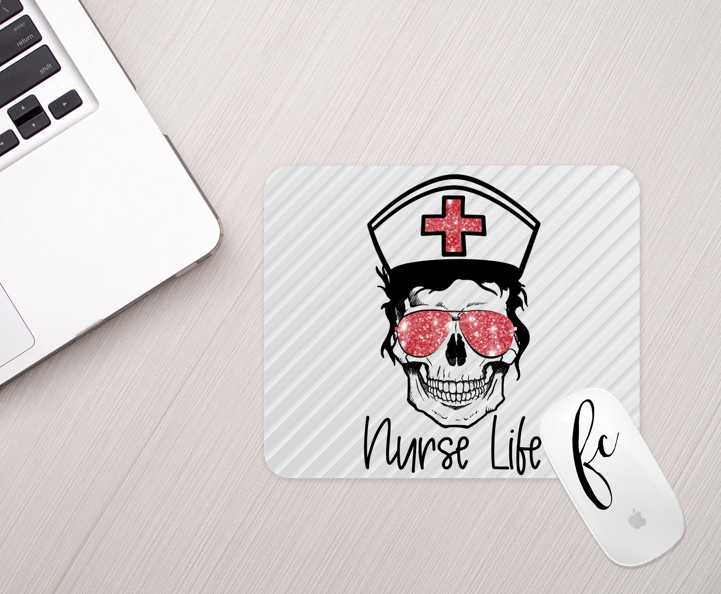 Nurse Life Skull Mousepad - Bella Lia Boutique