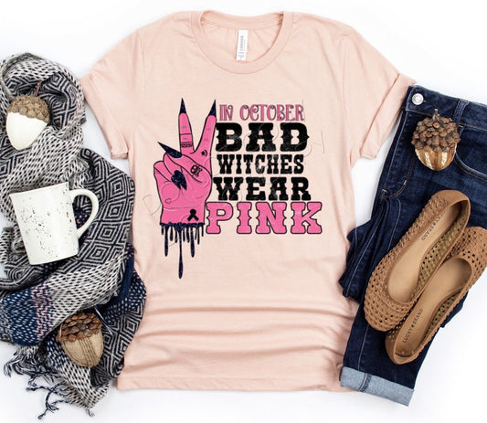 Bad Witches Wear Pink Adult Unisex Shirt - Bella Lia Boutique