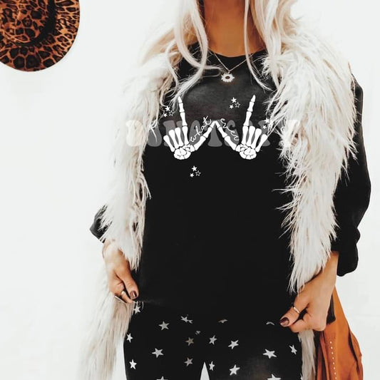 Whatever Skellie Graphic Tee or Sweatshirt - Bella Lia Boutique