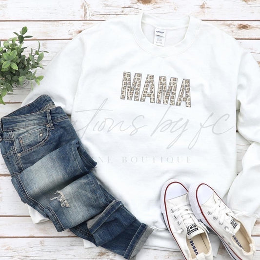 Leopard Mama Adult Unisex Sweatshirt - Bella Lia Boutique