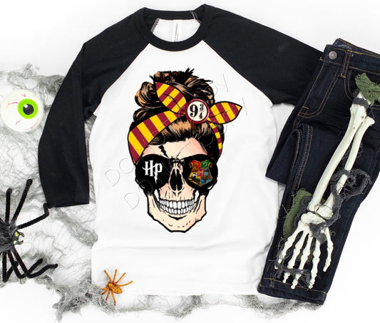 HP Skull Adult Unisex Raglan - Bella Lia Boutique