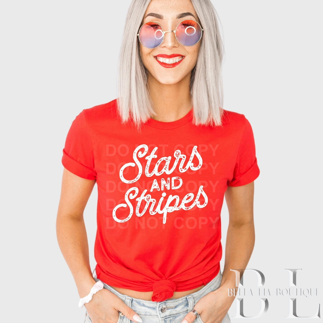 Stars and Stripes Graphic Tee or Sweatshirt - Bella Lia Boutique