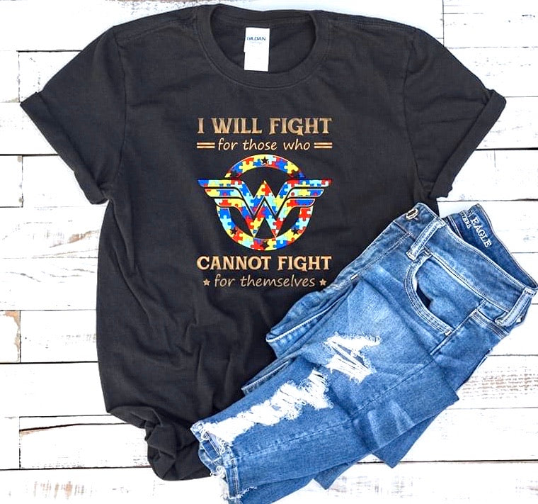 I Will Fight Autism Awareness Adult Unisex Shirt - Bella Lia Boutique