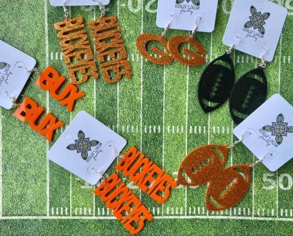 Game Day Football Earrings | Multiple Colors - Bella Lia Boutique