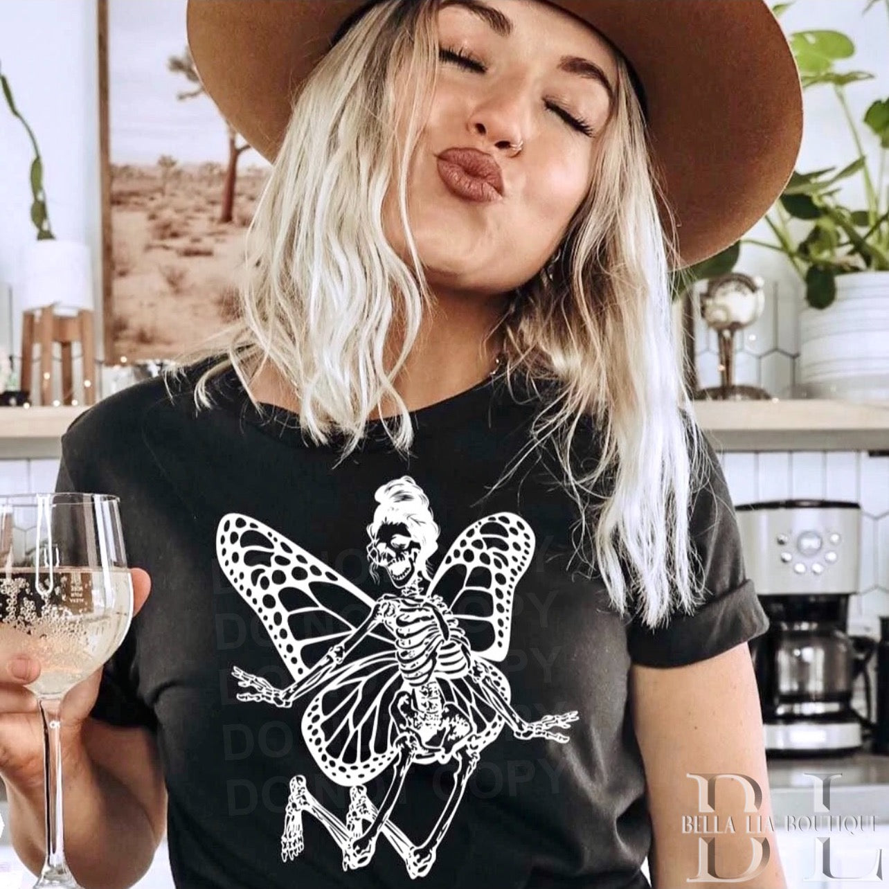 Butterfly Skeleton Graphic Tee or Sweatshirt - Bella Lia Boutique