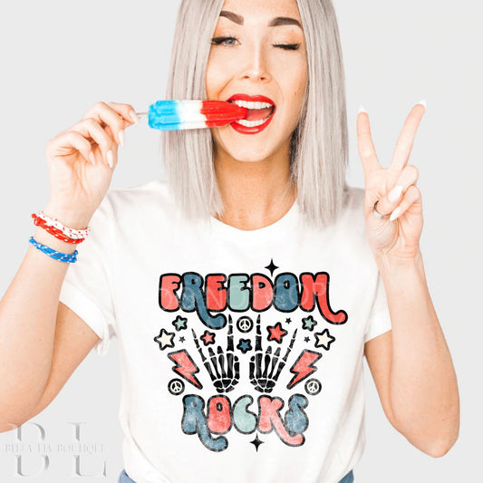 Freedom Rocks Graphic Tee or Sweatshirt - Bella Lia Boutique