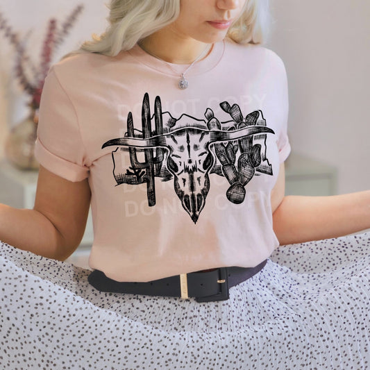 Boho Western Bull Tee or Sweatshirt - Bella Lia Boutique