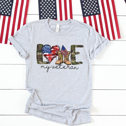 Love My Veteran Adult Unisex Shirt - Bella Lia Boutique