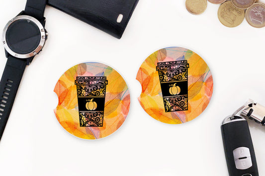 Pumpkin Latte Car Coasters - Bella Lia Boutique