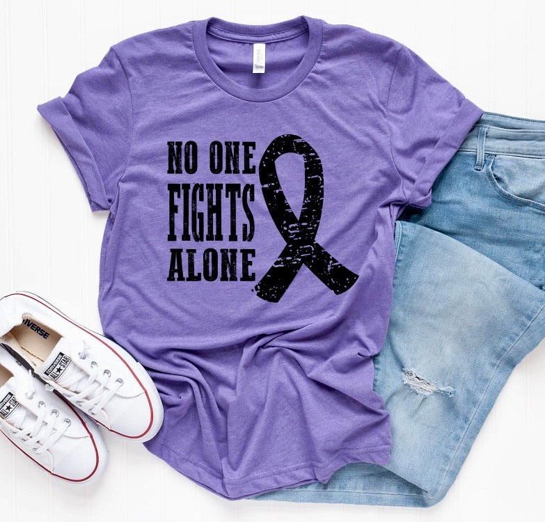 No One Fights Alone Adult Unisex Shirt - Bella Lia Boutique