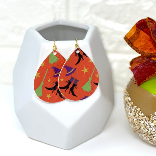 Faux Leather Earrings | Witches Brew - Bella Lia Boutique