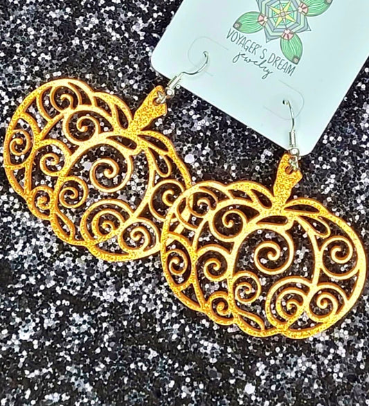 Fancy Pumpkin Earrings - Bella Lia Boutique