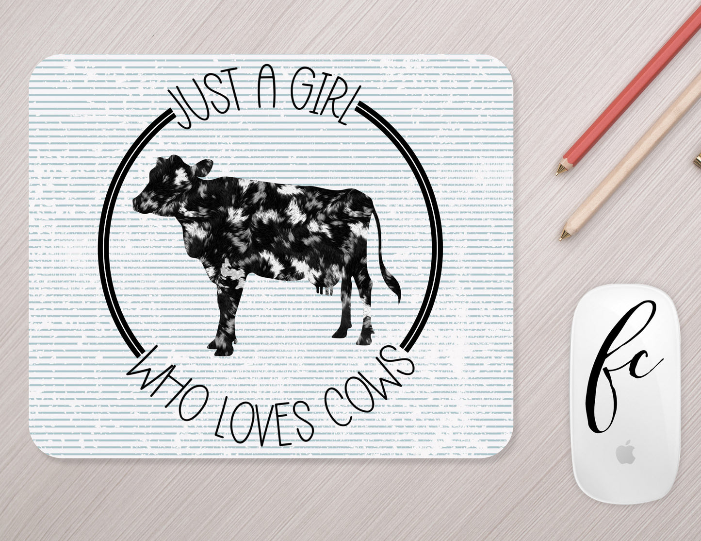 Just a Girl who Loves Cows Mousepad - Bella Lia Boutique