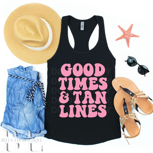 Good Times and Tan Lines Racerback Tank - Bella Lia Boutique