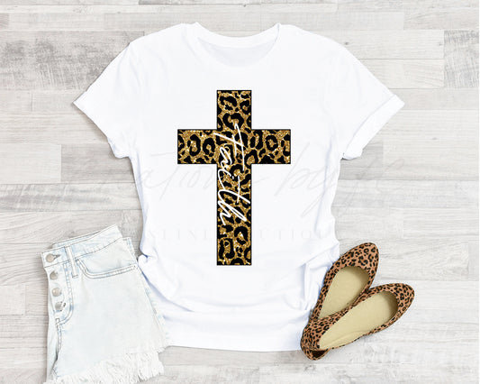 Leopard Faith Adult Unisex Shirt - Bella Lia Boutique
