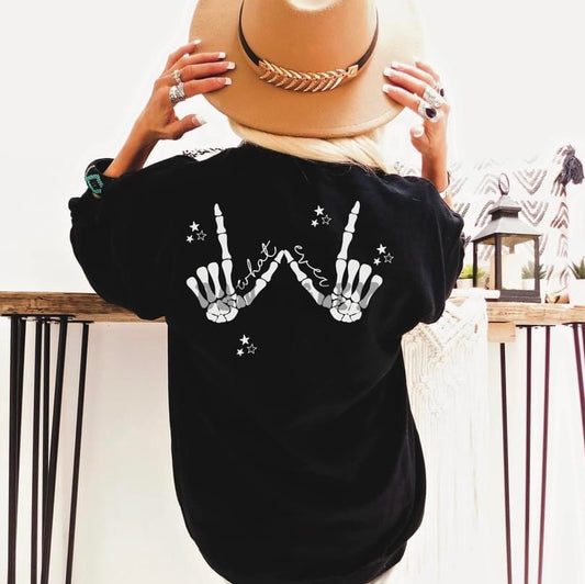 Whatever Skellie Graphic Tee or Sweatshirt - Bella Lia Boutique