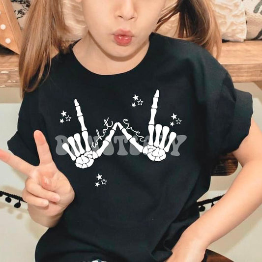 Whatever Skellie Toddler & Youth Tee - Bella Lia Boutique