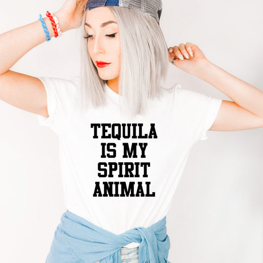 Tequila is my Spirit Animal Graphic Tee - Bella Lia Boutique