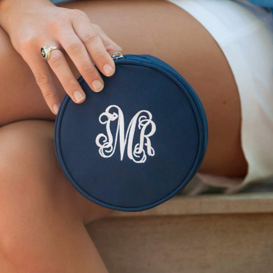 Personalized Navy Jewelry Case - Bella Lia Boutique