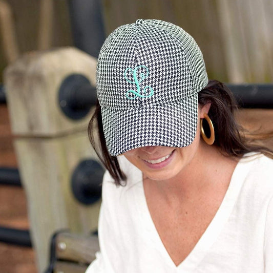Personalized Houndstooth Cap - Bella Lia Boutique