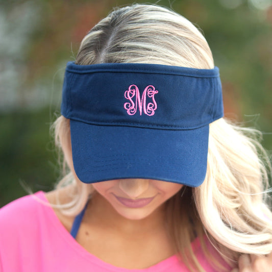 Personalized Navy Visor - Bella Lia Boutique