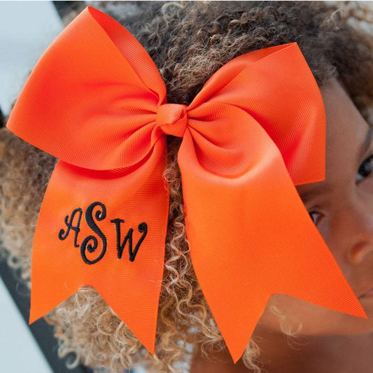 Personalized Orange Hair Bow | 8” - Bella Lia Boutique