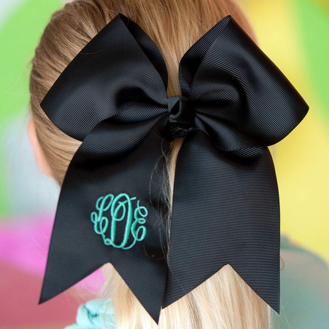 Personalized Black Hair Bow - Bella Lia Boutique