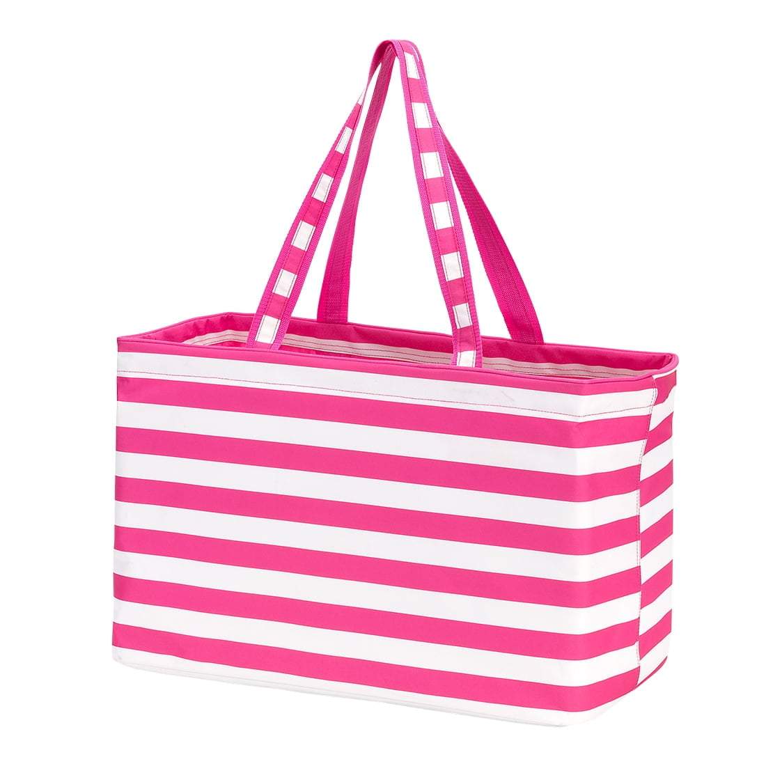 Personalized Hot Pink Stripe Ultimate Tote - Bella Lia Boutique