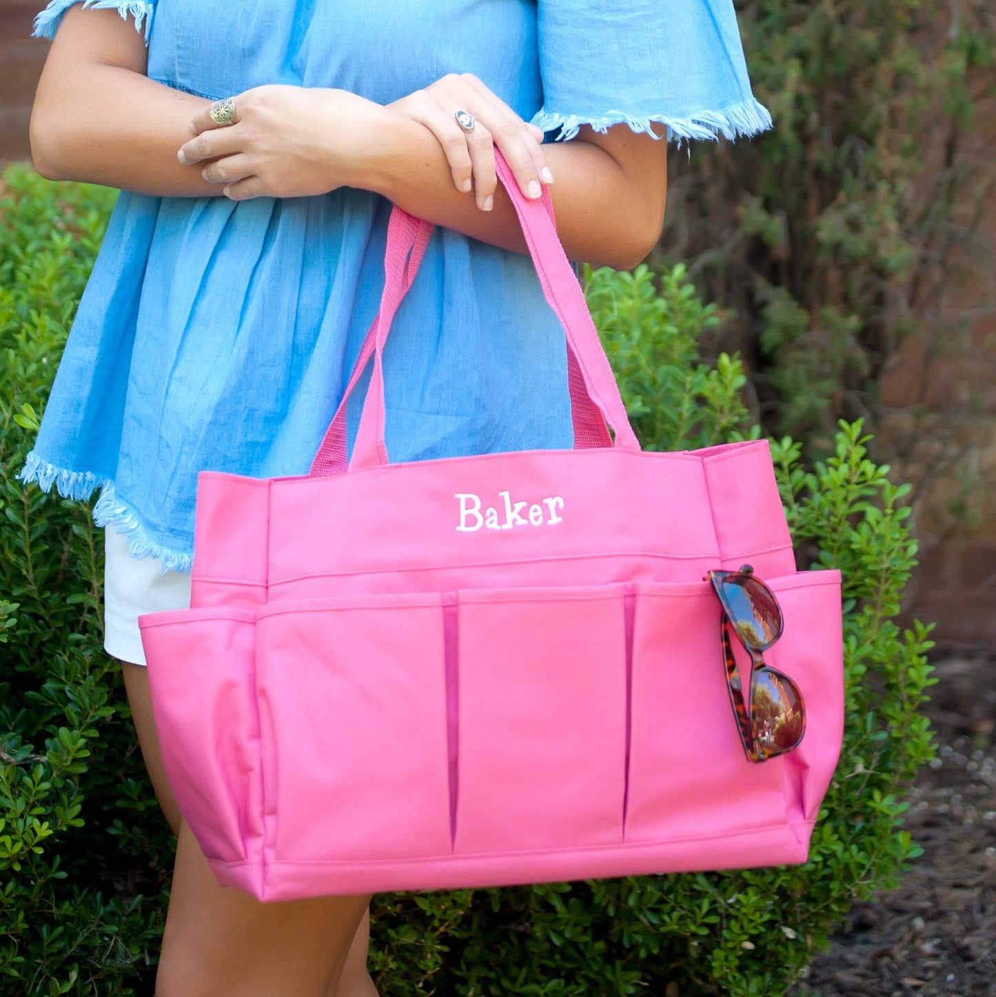 Monogrammed Hot Pink Carry All Bag - Bella Lia Boutique