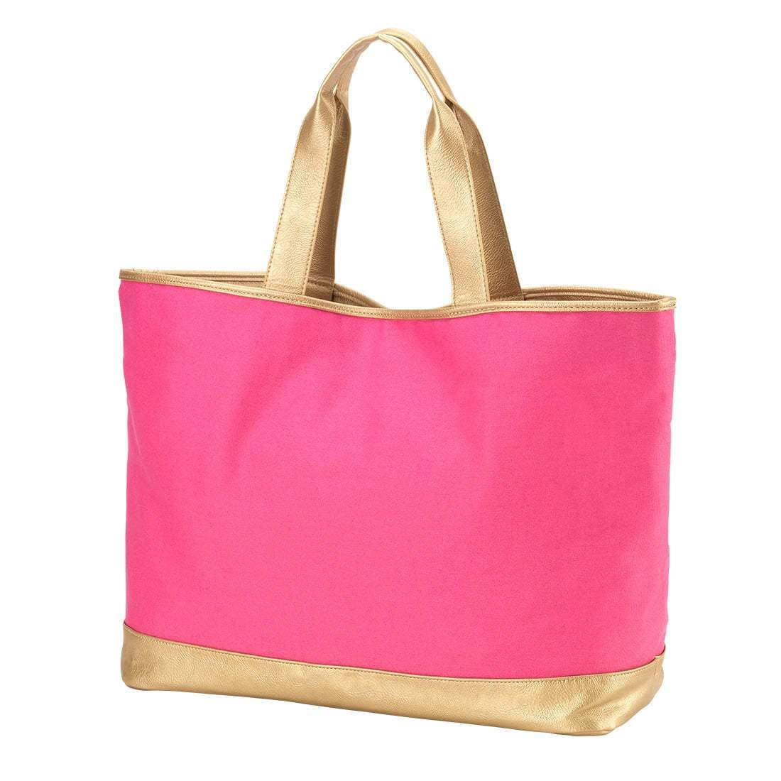 Personalized Hot Pink Cabana Tote - Bella Lia Boutique