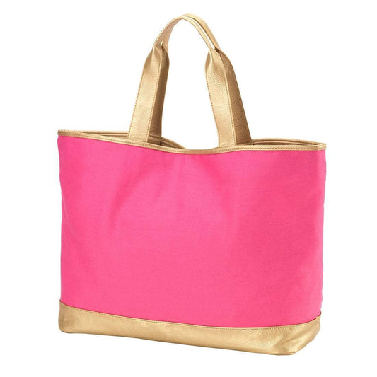 Personalized Hot Pink Cabana Tote - Bella Lia Boutique