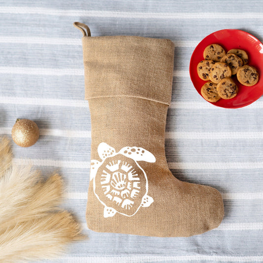 Turtle Burlap Stocking - Bella Lia Boutique