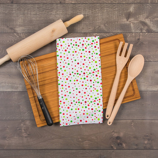 Dotted Hand Towel | Red & Green