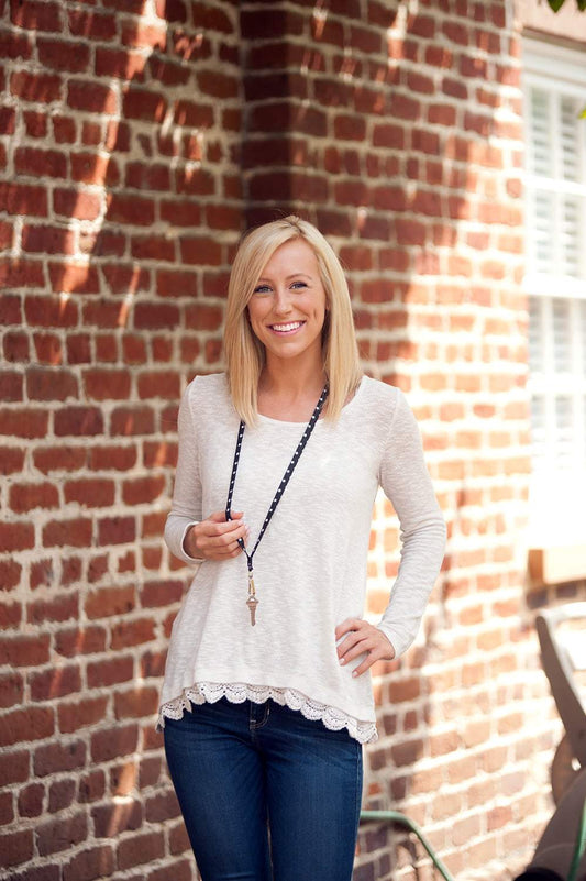 Navy Dot Lanyard - Bella Lia Boutique