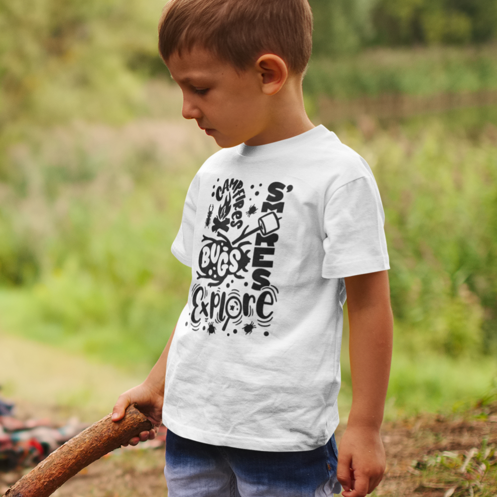 Campfires Bugs S'mores and Explore Toddler and Youth Shirt - Bella Lia Boutique