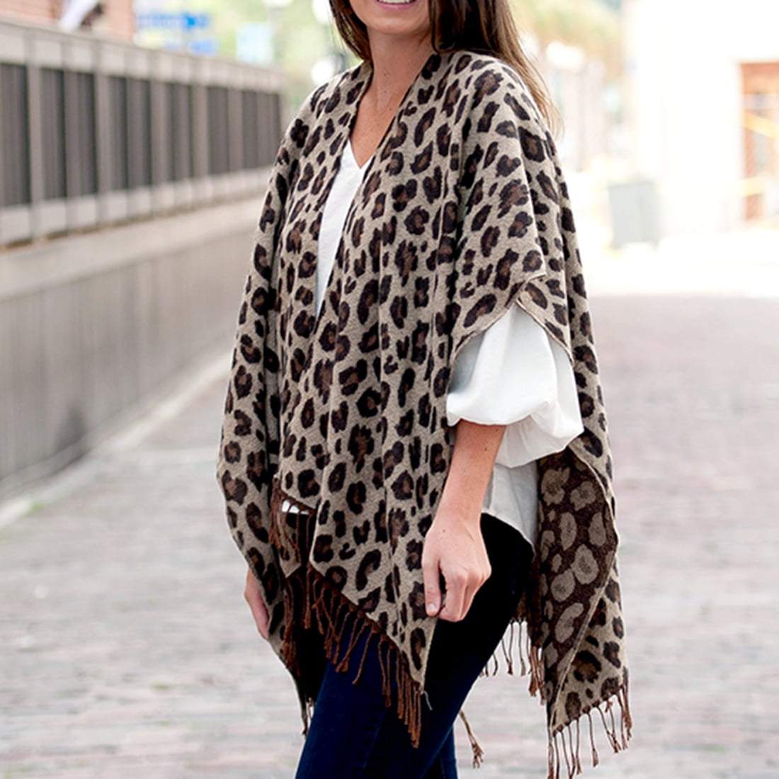 Leopard Kennedy Shawl - Bella Lia Boutique