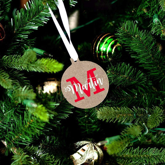 Burlap Name Ornament - Bella Lia Boutique