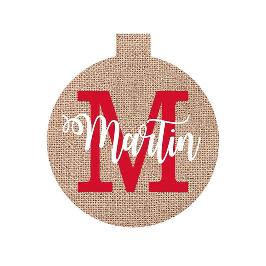 Burlap Name Ornament - Bella Lia Boutique